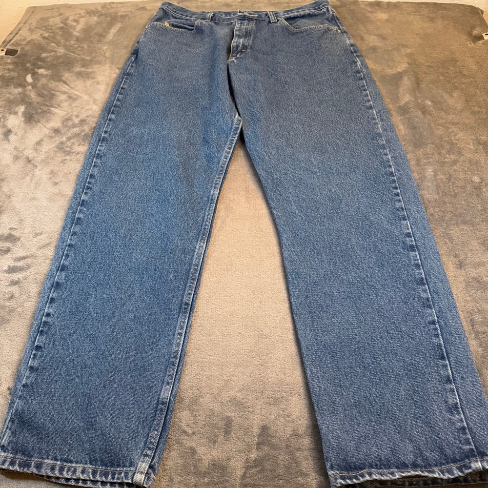 Wrangler 9760WDR Relaxed Fit Jeans Mens 36 x 32 Blue Denim Cotton